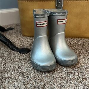 Hunter Shiny Silver Children's Boots